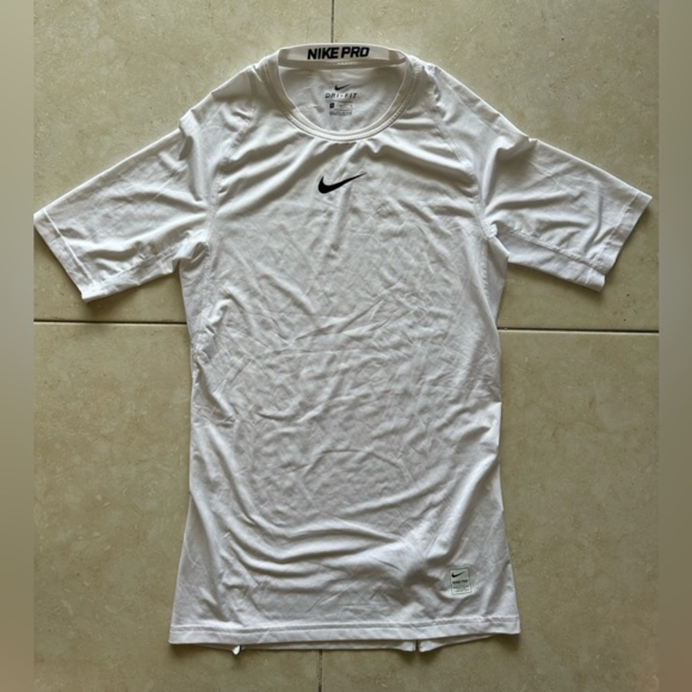 Nike Pro White Tshirt with Black logo